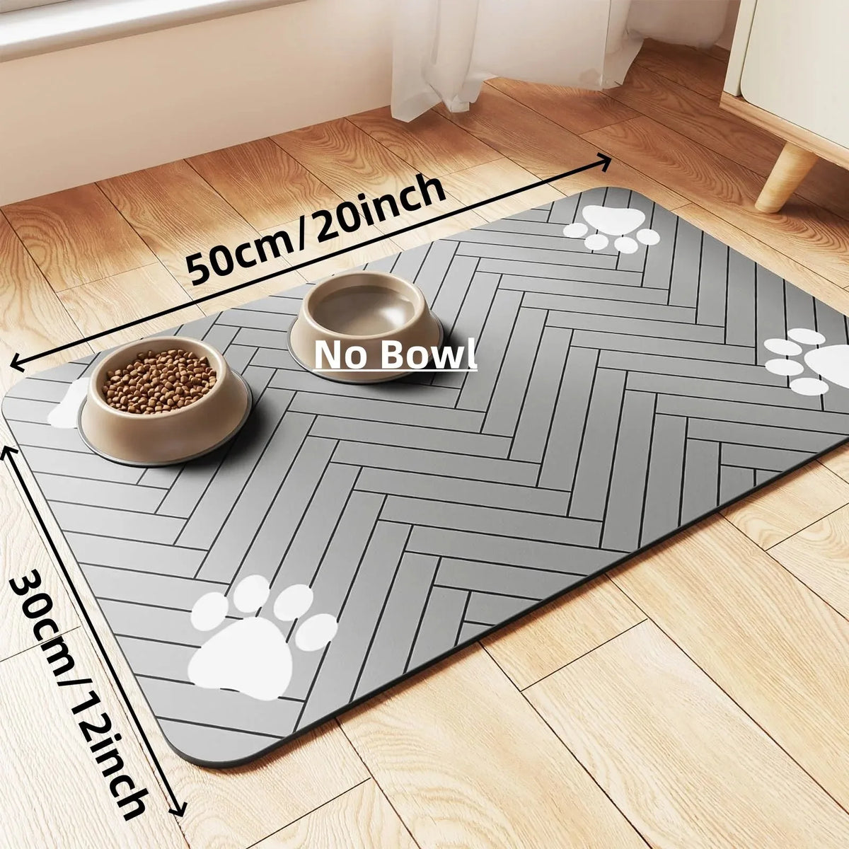 Absorbent Pet Feeding Mat – Non-Slip Rubber Backing, Waterproof, Quick-Dry Placemat for Dogs & Cats