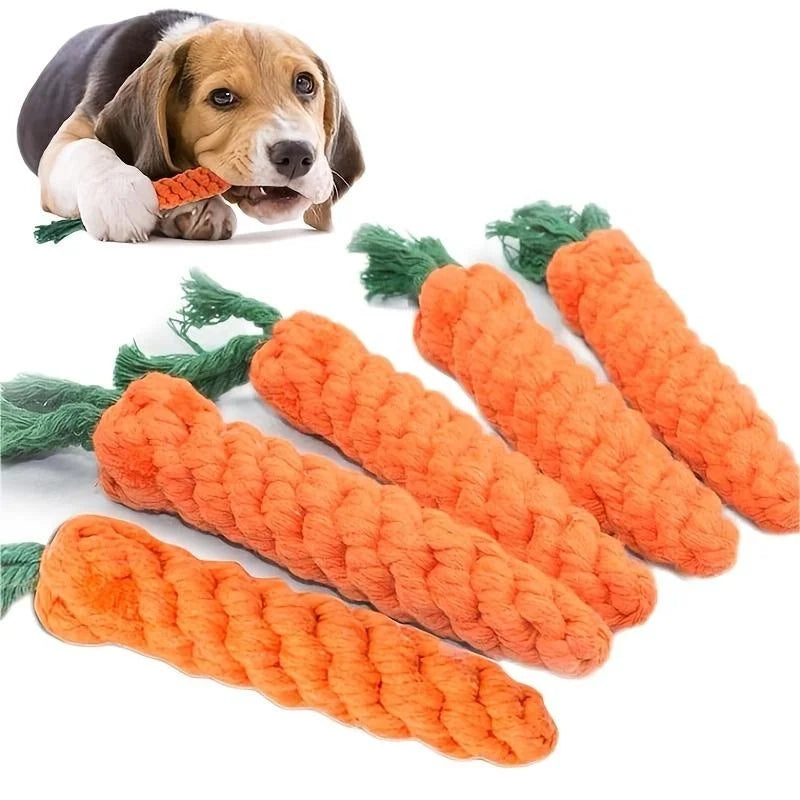 Carrot Cotton Rope Knot Toy – Chew Toy for Dogs & Cats