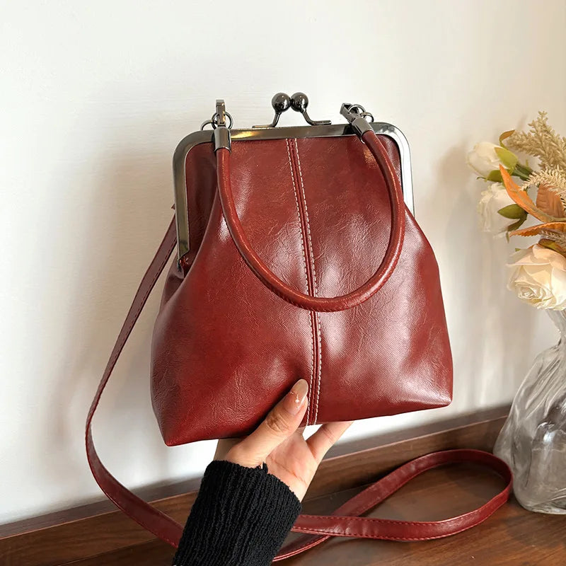 Women's Vintage Shell Handbag – PU Leather Crossbody & Shoulder Bag