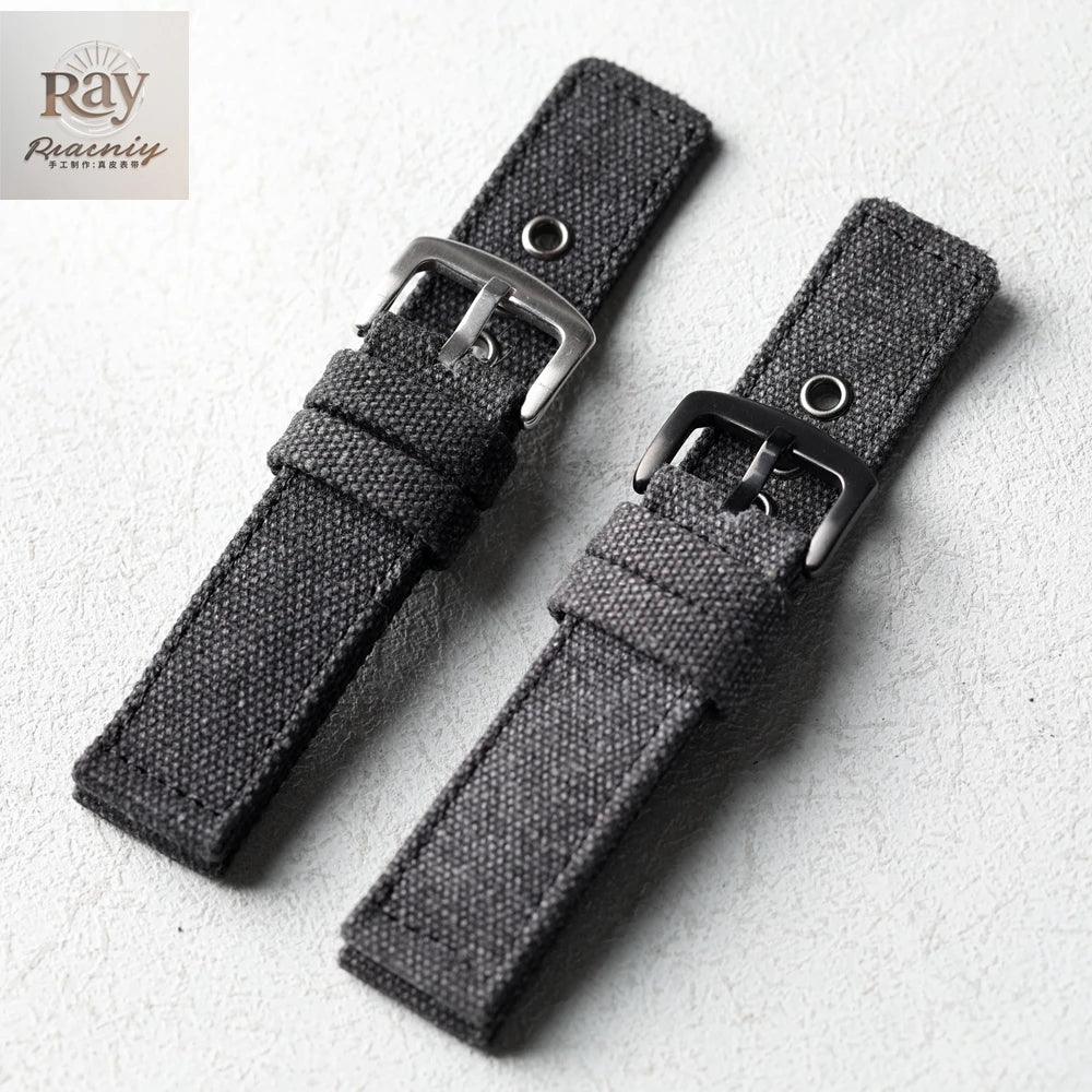 Canvas Watch Band Strap — 20/22/24mm Waterproof