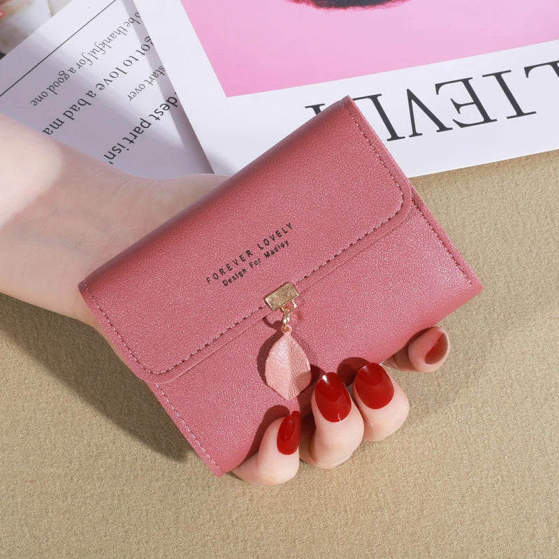 Women's Trifold Wallet – Minimalist PU Coin Purse & Credit Card Holder