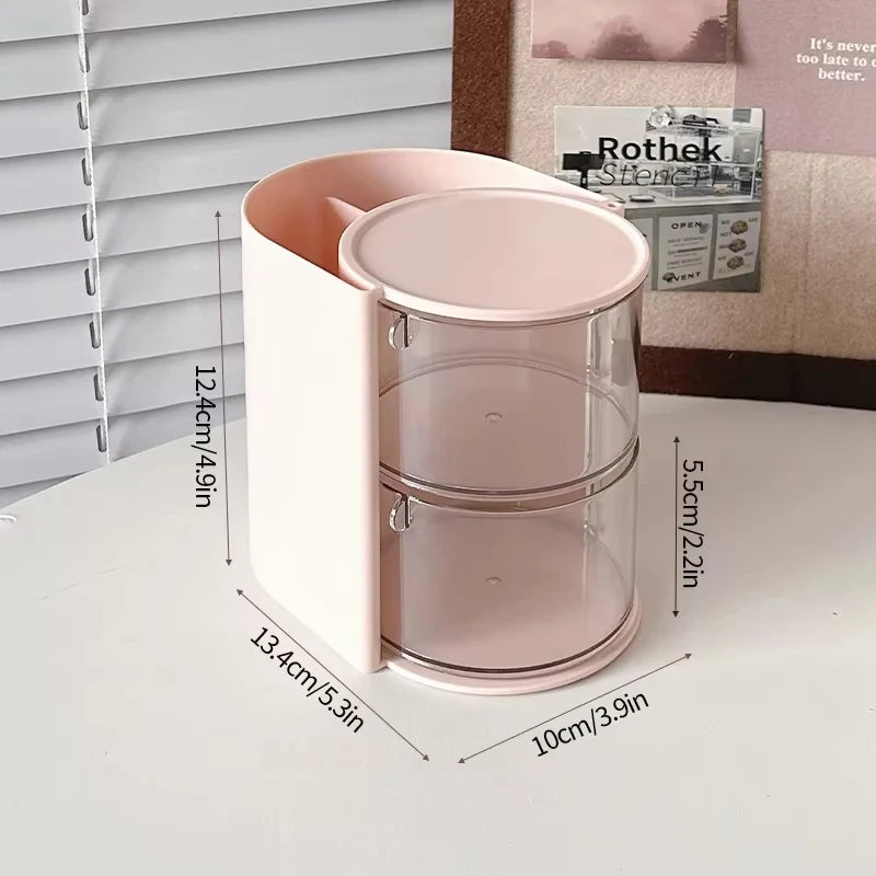 Rotating Beauty Egg & Cushion Organizer – Bathroom Makeup Display Case
