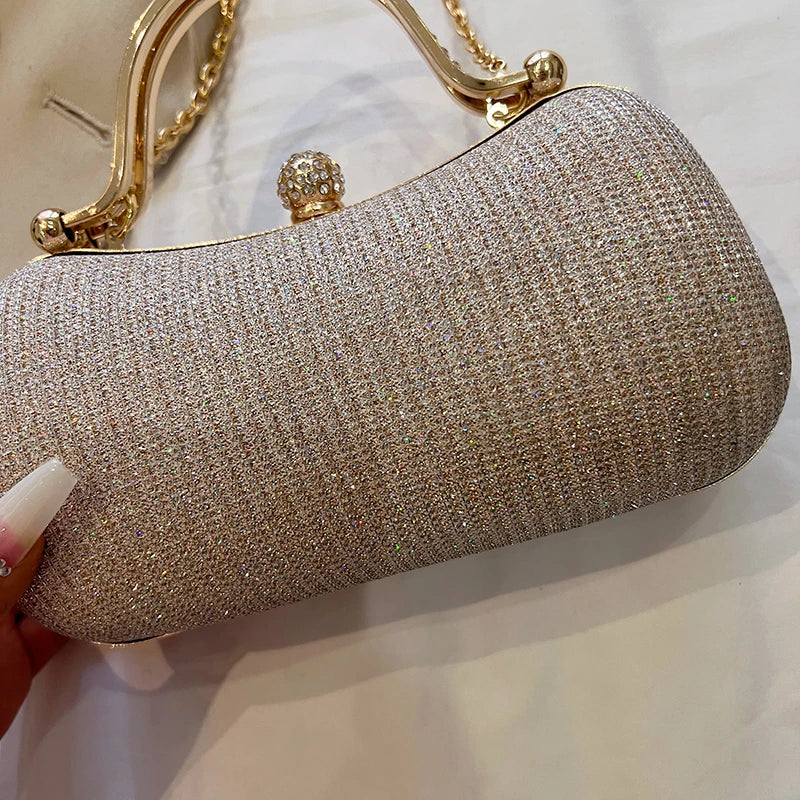 Women's Evening Baguette Bag – Chic Hard Shell Clutch for Parties & Events
