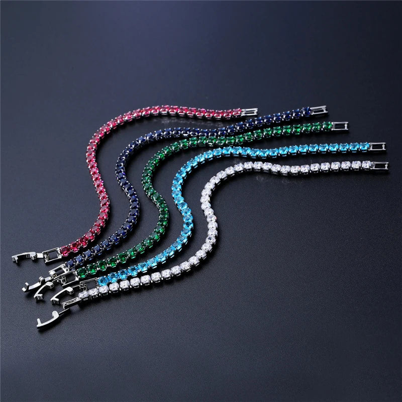 Cubic Zirconia Tennis Bracelet – Gold & Silver Chain