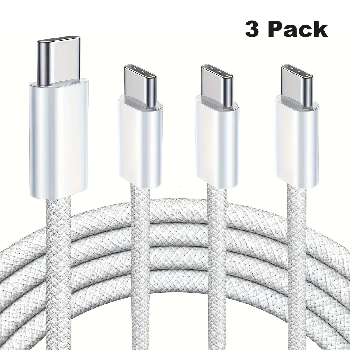 60W Braided USB-C to USB-C Fast Charging Cable – 1m / 2m / 3m – For Phone, Tablet & Laptop