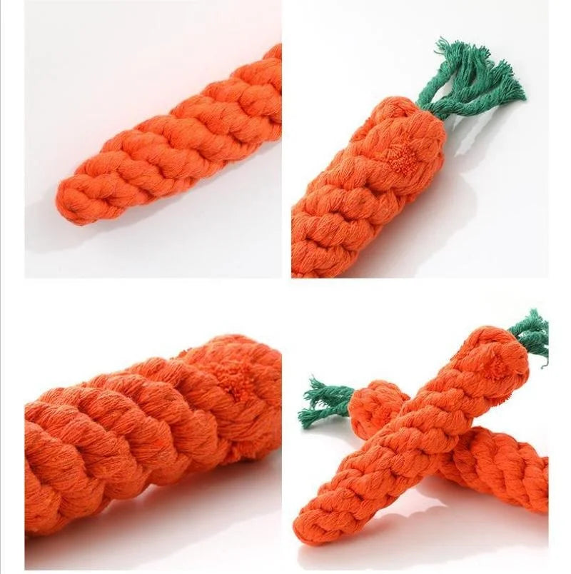 Carrot Cotton Rope Knot Toy – Chew Toy for Dogs & Cats
