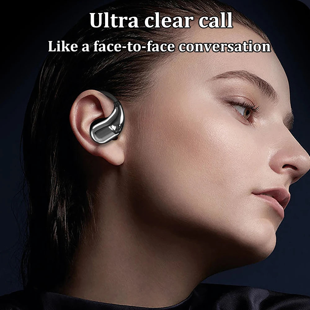 Bluetooth 5.4 Ear Hook Wireless Earphones – HiFi Sound, ANC, LED Display & 100-Day Standby