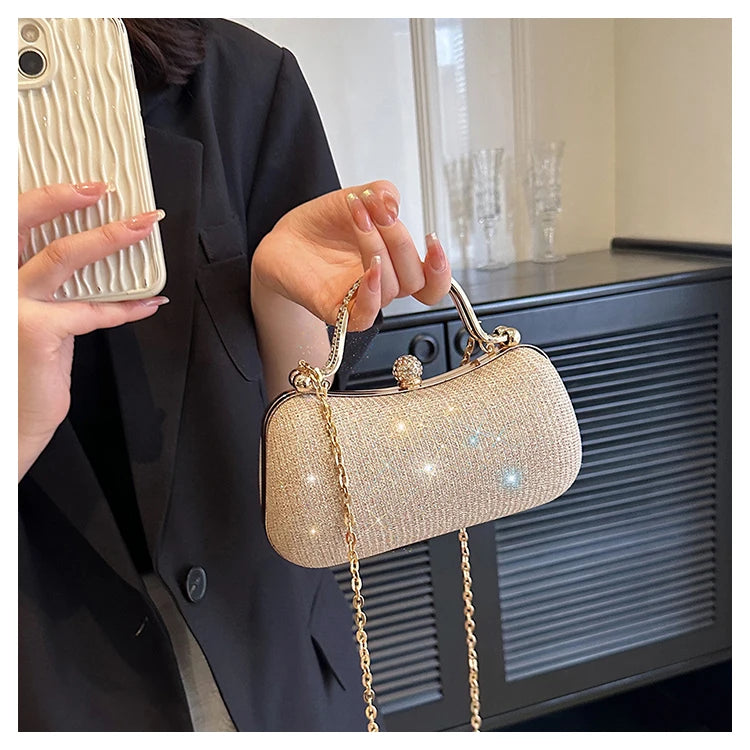 Women's Evening Baguette Bag – Chic Hard Shell Clutch for Parties & Events