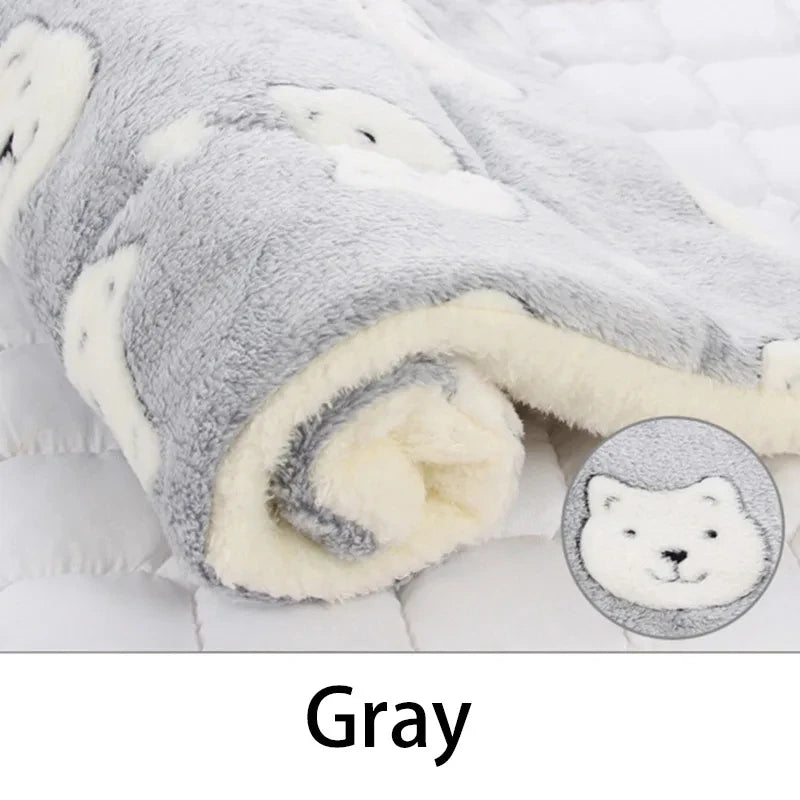 Flannel Pet Sleeping Mat — Soft Warm Dog & Cat Bed