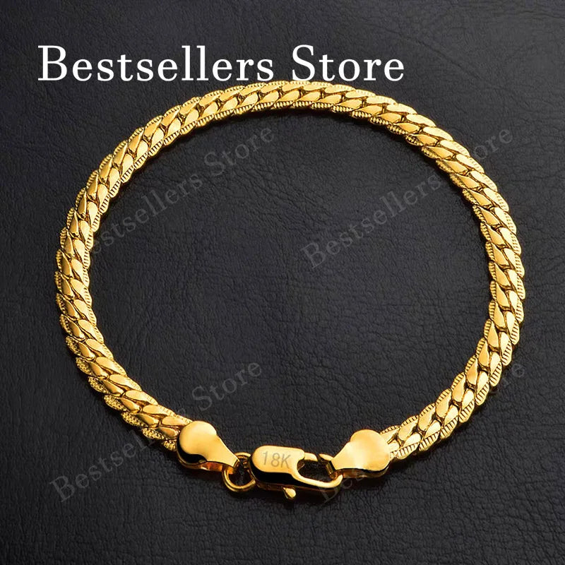 925 Sterling Silver Embossed Bracelet — 18K Gold