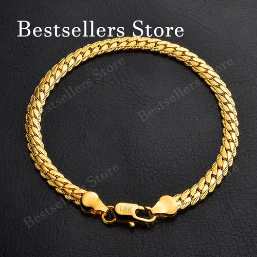 925 Sterling Silver Embossed Bracelet — 18K Gold