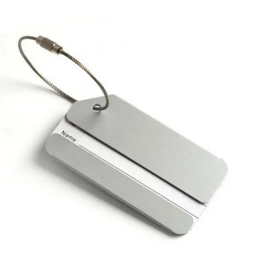 Aluminium Luggage Tags – Metal Suitcase ID Labels with Steel Loop