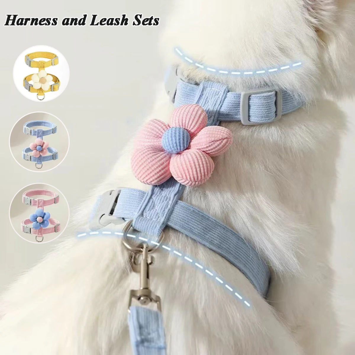 Cute Cat Harness & Leash Set – Adjustable Breathable Escape-Proof Vest