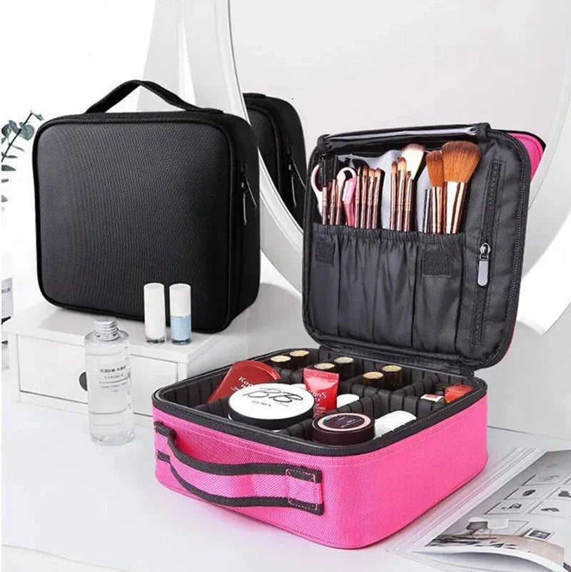 Women's Professional Makeup Bag – Waterproof Travel Cosmetic Case