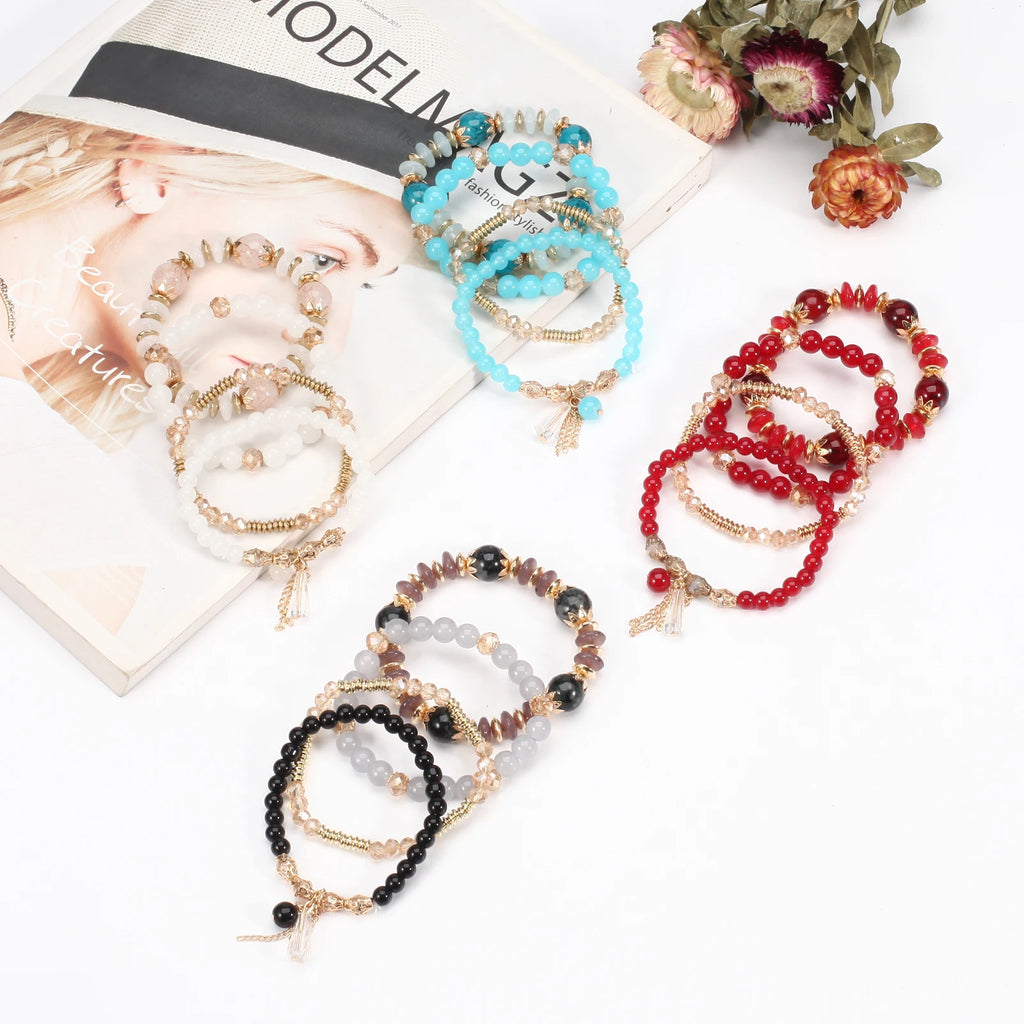 Bohemian Stackable Bead Bracelets — Charm Pendant