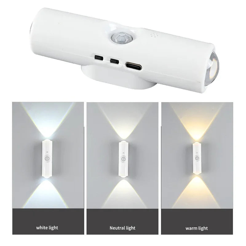 Smart RGB Night Light – Motion Sensor, Rechargeable, Magnetic Wall Lamp