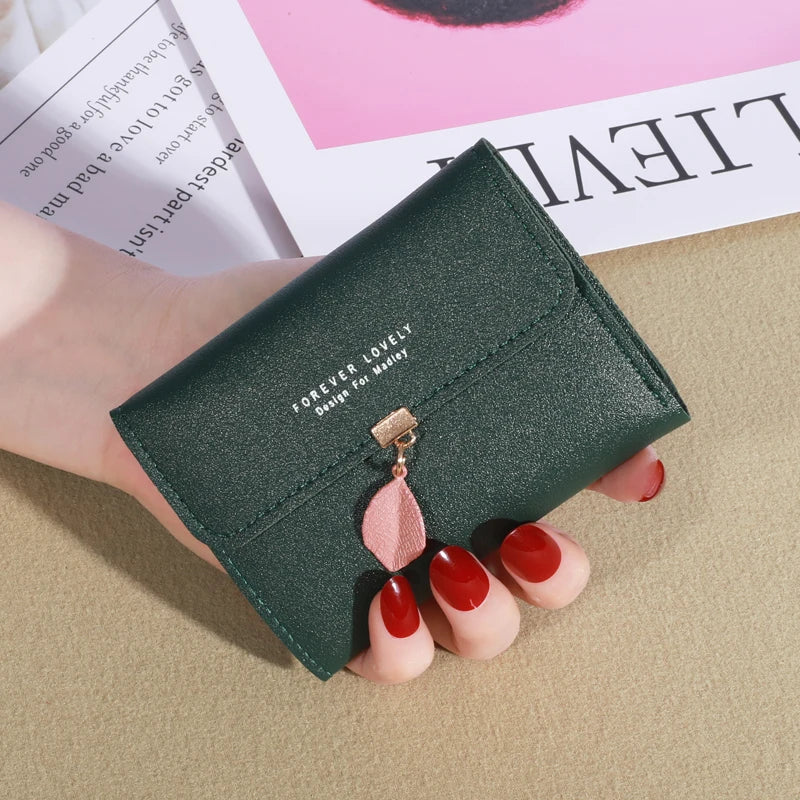 Women's Trifold Wallet – Minimalist PU Coin Purse & Credit Card Holder