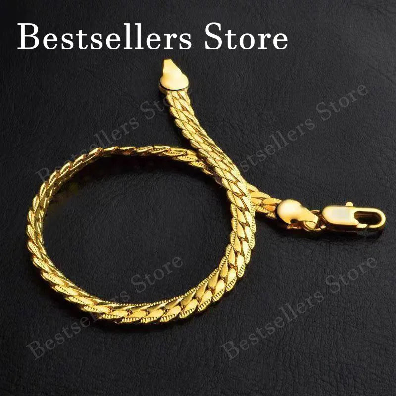 925 Sterling Silver Embossed Bracelet — 18K Gold