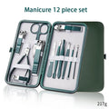 Kit Manucure Professionnel en Acier Inoxydable – Étui Cuir, Homme & Femme