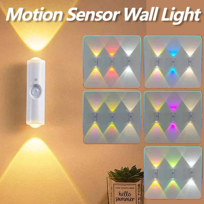 Smart RGB Night Light – Motion Sensor, Rechargeable, Magnetic Wall Lamp