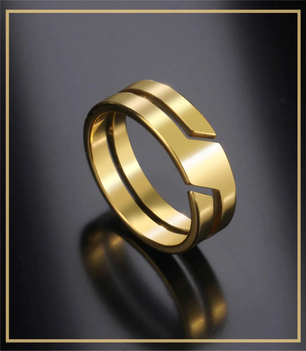 Stainless Steel Minimalist Ring — Black Casual Band