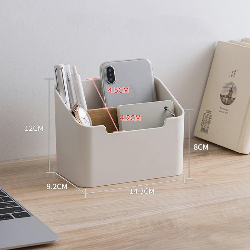 Desktop Storage Box – Remote Control, Tissue & Office Supplies Organizer