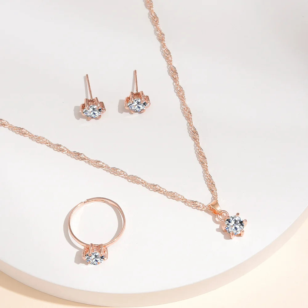 5-Piece Crystal Zirconia Jewelry Set