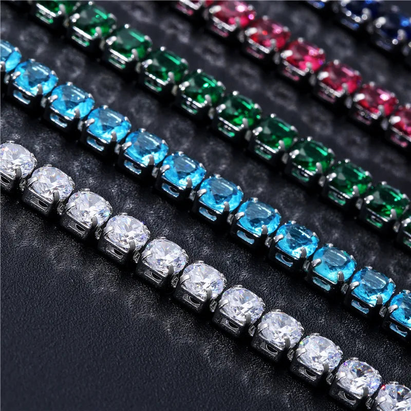Cubic Zirconia Tennis Bracelet – Gold & Silver Chain