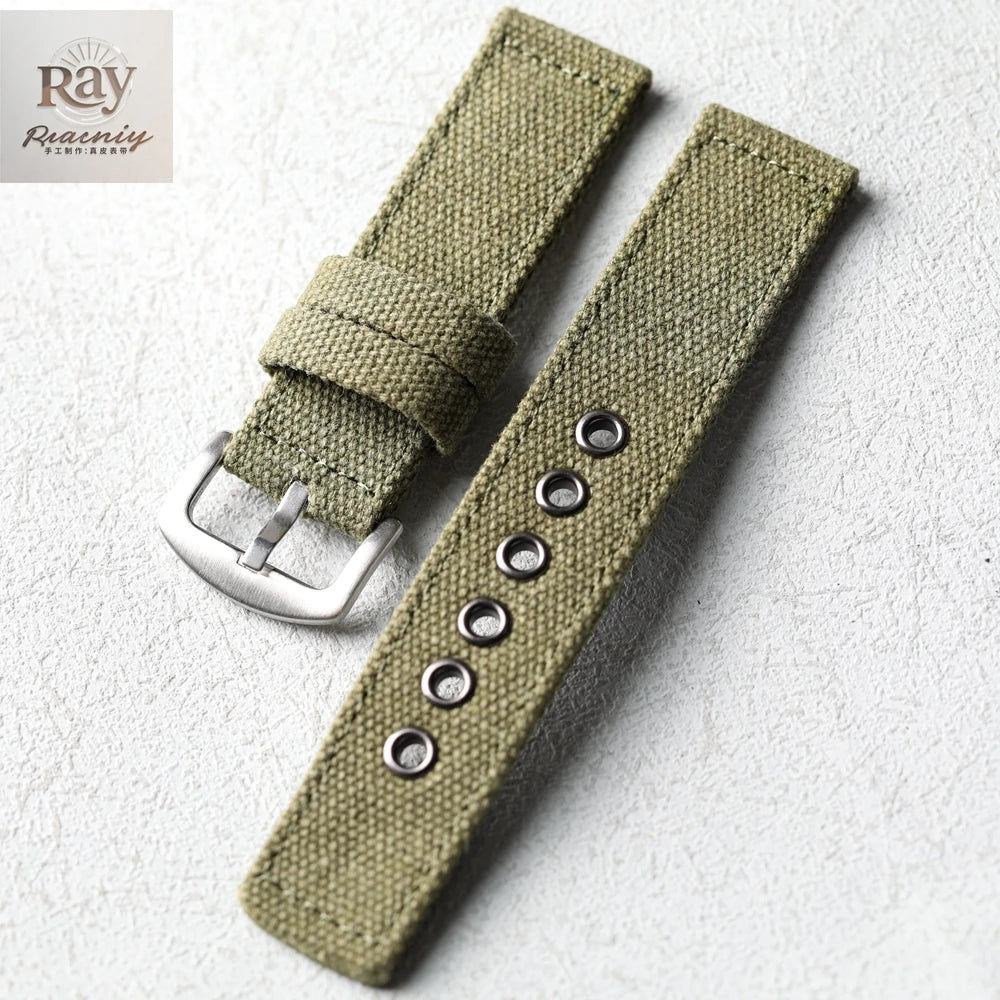 Canvas Watch Band Strap — 20/22/24mm Waterproof