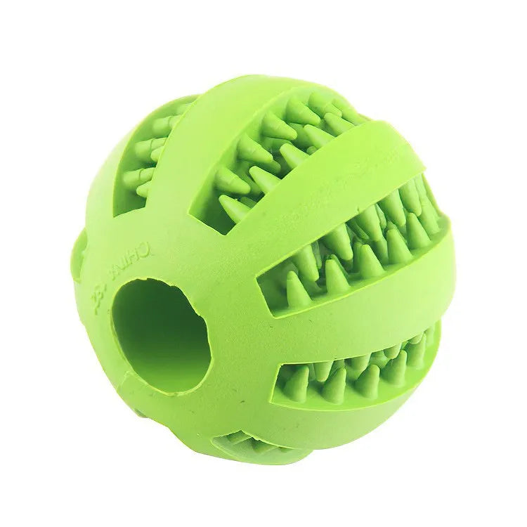 Rubber Chew Toy Ball for Dogs & Cats – Non-Toxic, Bite-Resistant, Treat Feeder & Teeth Cleaning