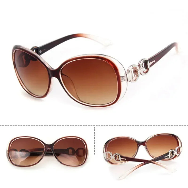 Women's Oval UV400 Sunglasses – Polarized Gradient Lenses | Red, Tea, Purple, Black