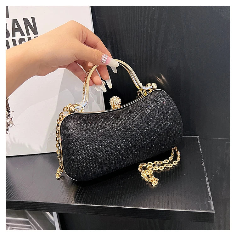Women's Evening Baguette Bag – Chic Hard Shell Clutch for Parties & Events