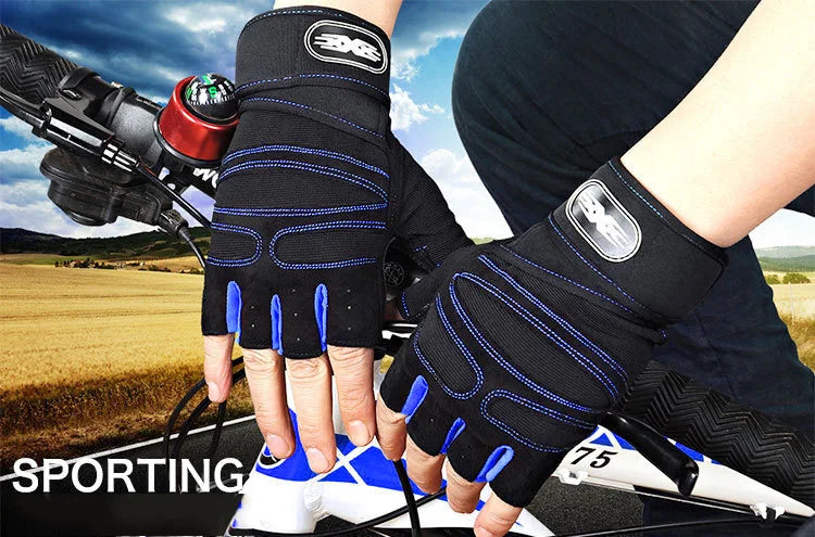 Gym Gloves with Wrist Support – Breathable, Shockproof, Unisex M-XL