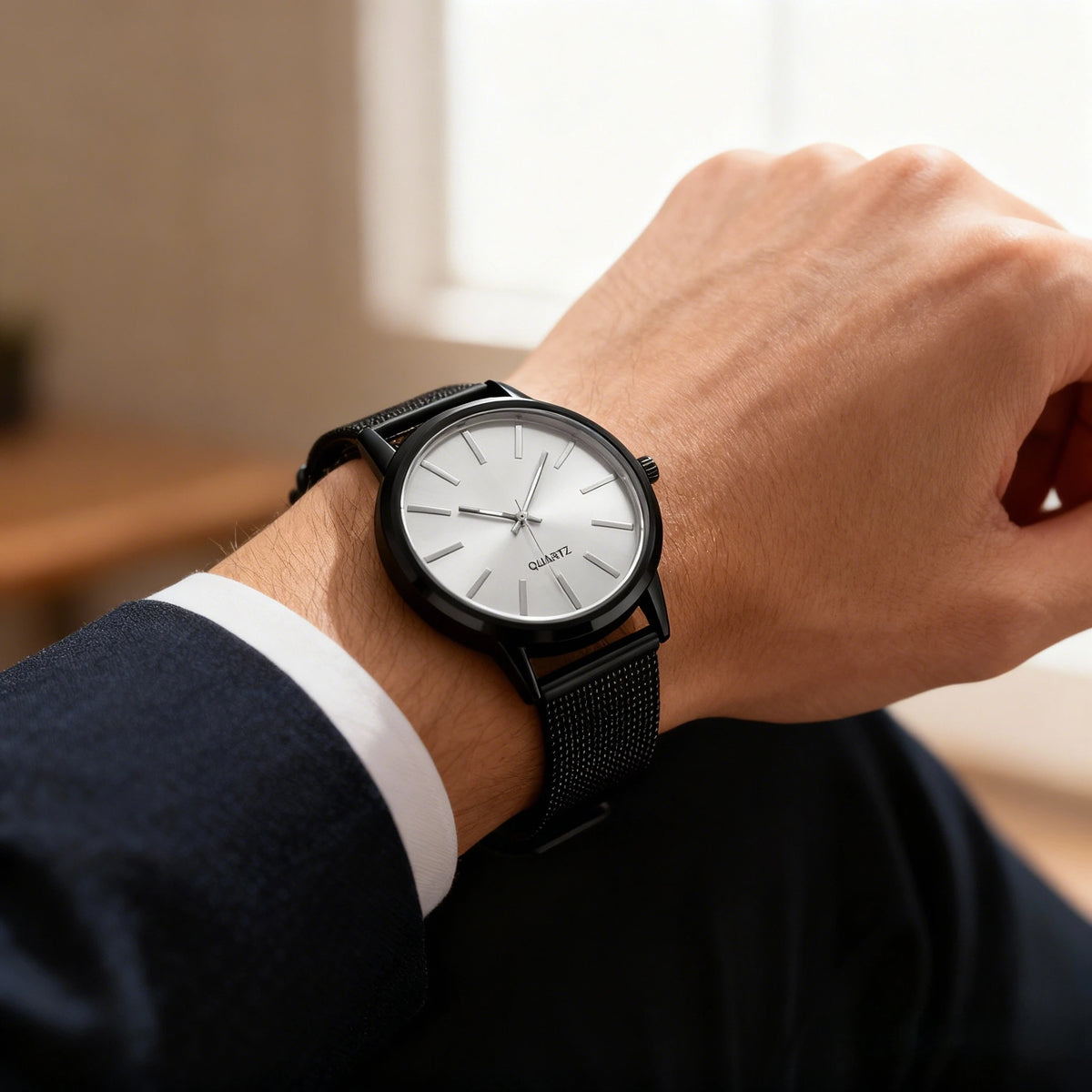 Women's Minimalist Quartz Watch – Stainless Steel Band, Numberless Dial | 7 Colors