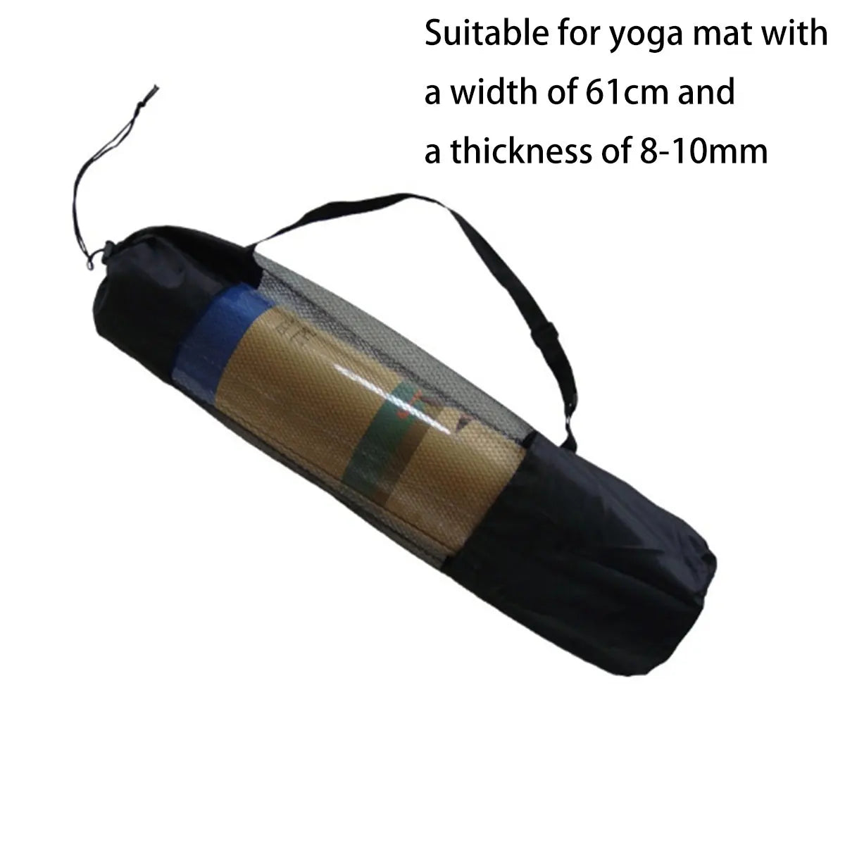 Breathable Yoga Mat Mesh Bag – Oxford Fabric, Shoulder Strap