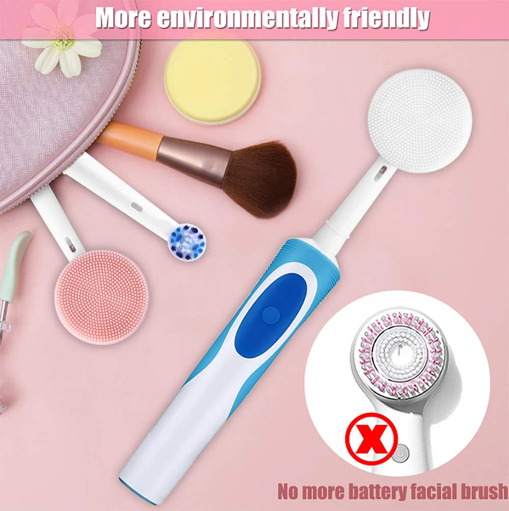 Silicone Facial Cleansing Brush Head – Compatible with Braun Oral-B Electric Toothbrush