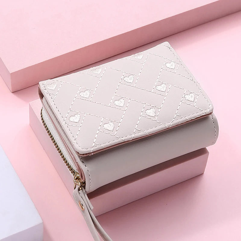 Women's Mini Zip Wallet – 8 Card Slots, Coin Purse & Photo Slot | 8 Colors
