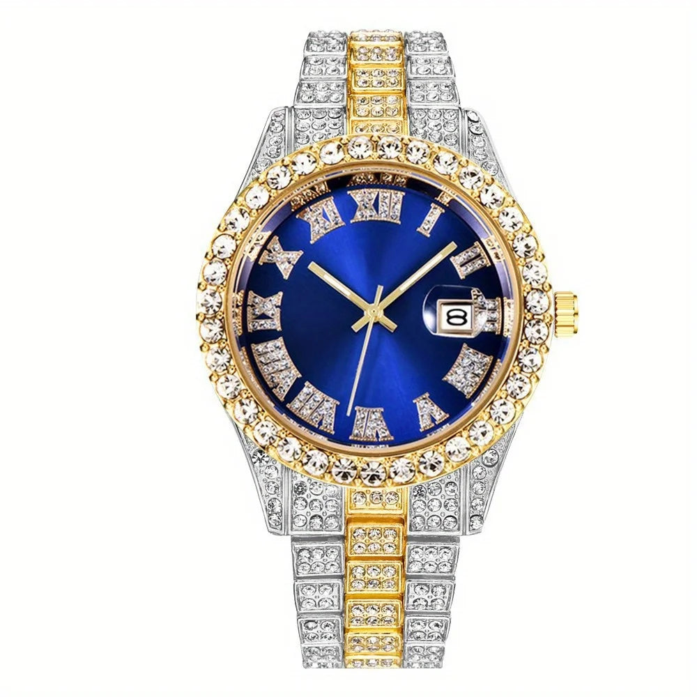 Men's Hip Hop Rhinestone Watch