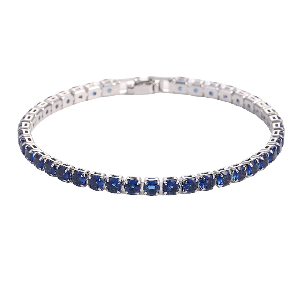 Cubic Zirconia Tennis Bracelet – Gold & Silver Chain