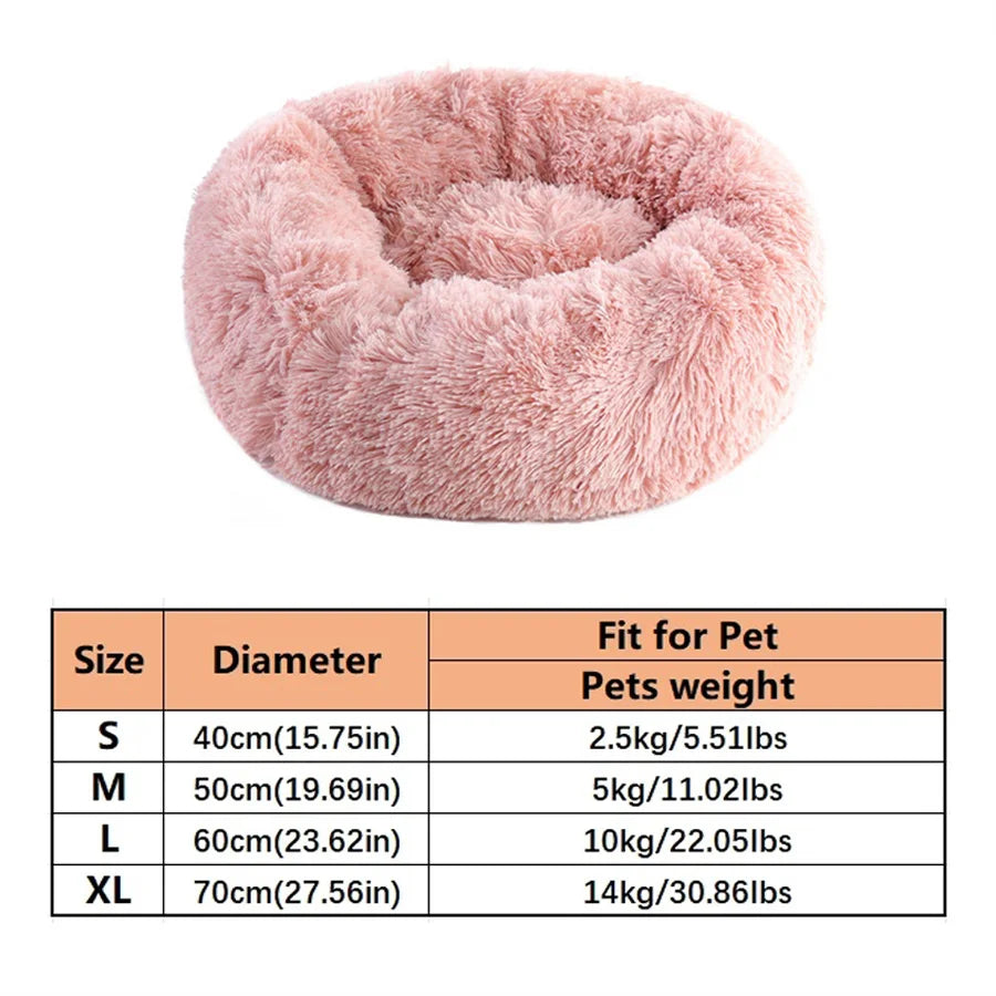 Donut Pet Bed – Round Plush Calming Bed for Cats & Dogs