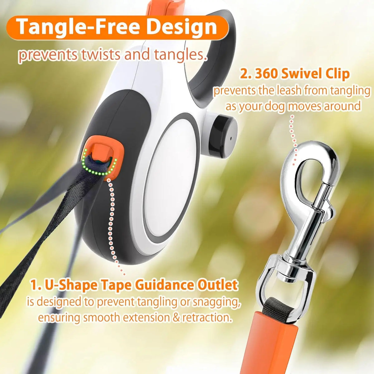 Retractable Dog Leash – 5m or 8m, Up to 50 kg – for Small & Large Dogs