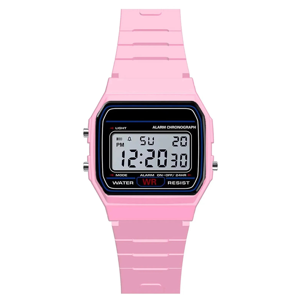 Sport LED Digital Watch – Rubber Band, Alarm & Backlight | Black, Purple, Pink, Red, White, Rose
