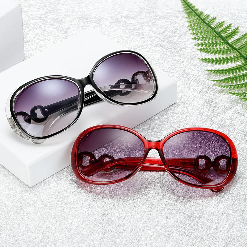Women's Oval UV400 Sunglasses – Polarized Gradient Lenses | Red, Tea, Purple, Black