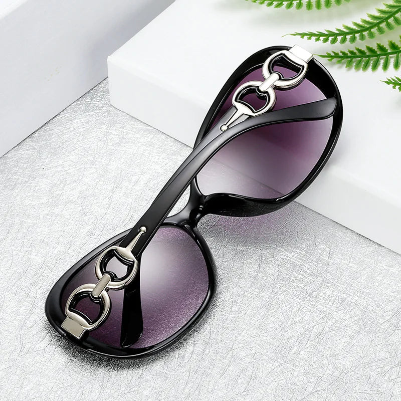 Women's Oval UV400 Sunglasses – Polarized Gradient Lenses | Red, Tea, Purple, Black