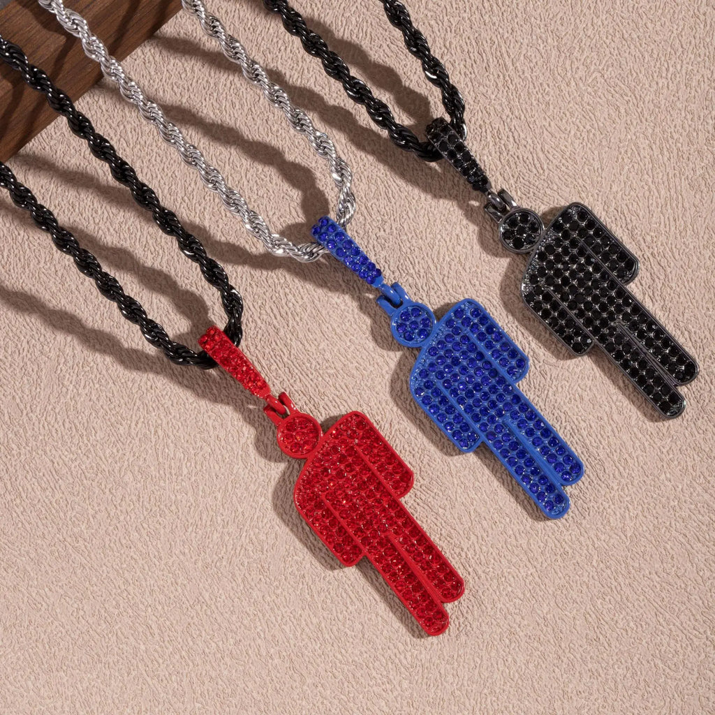 Rhinestone Lock Pendant Necklace