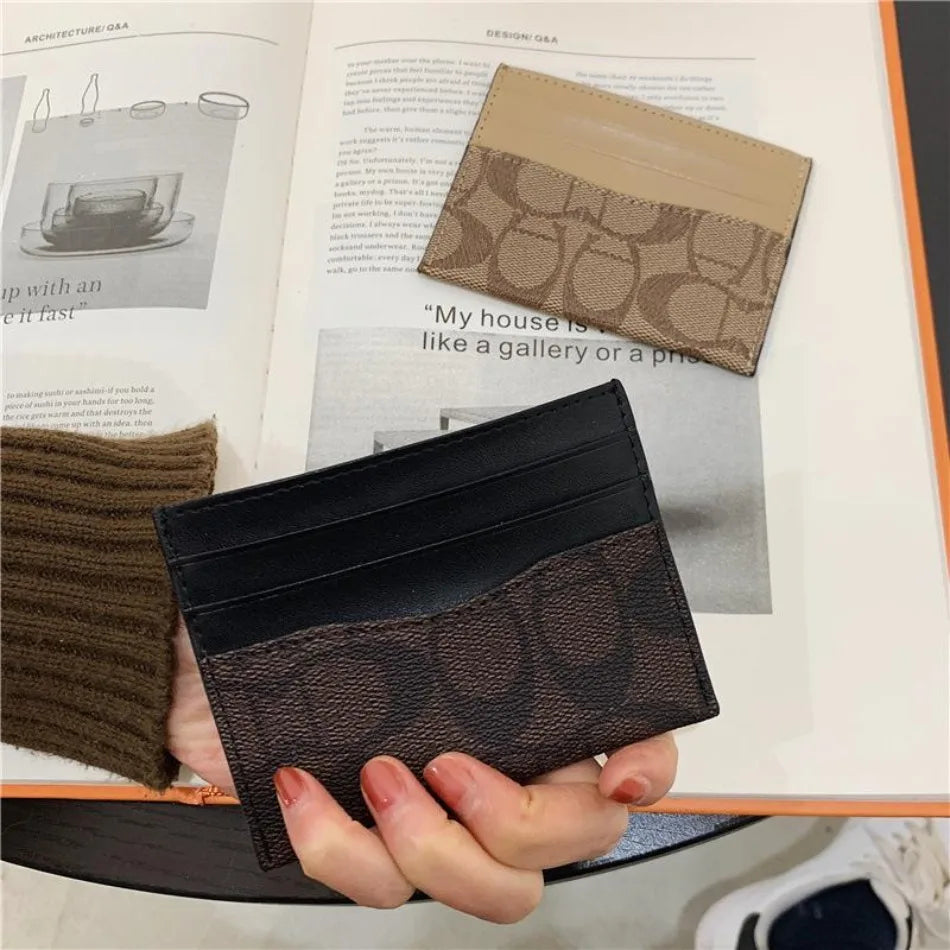 Ultra-Thin PU Leather Card Holder – Anti-Degaussing Geometric Design