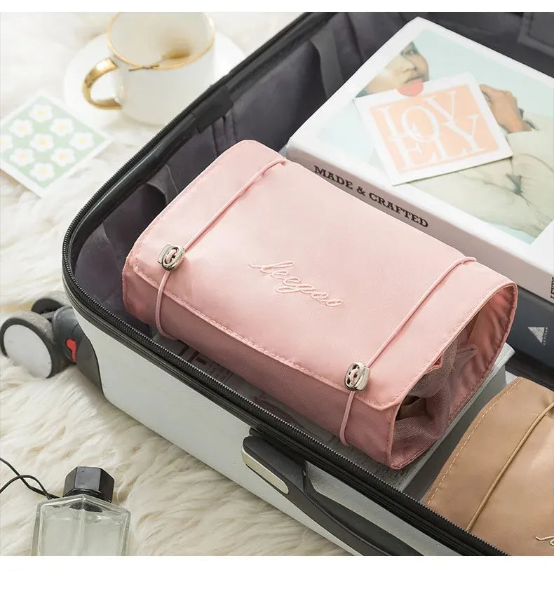 4-in-1 Detachable Makeup Bag – Foldable Large Capacity Travel Toiletry Organizer