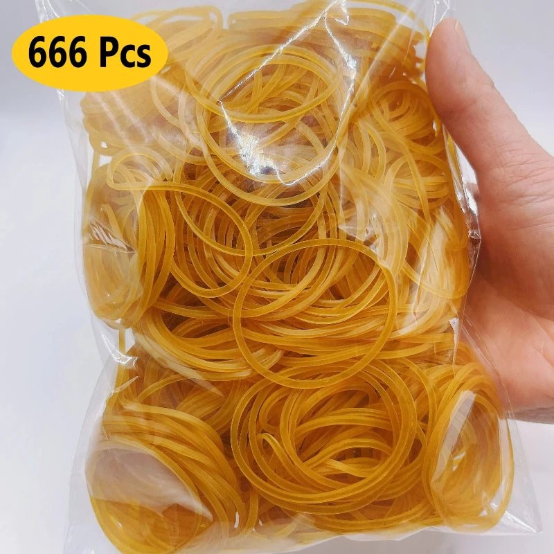 Yellow Rubber Bands – High-Elastic Natural Rubber, 38mm Diameter, Set of 100 / 300 / 666 Pieces