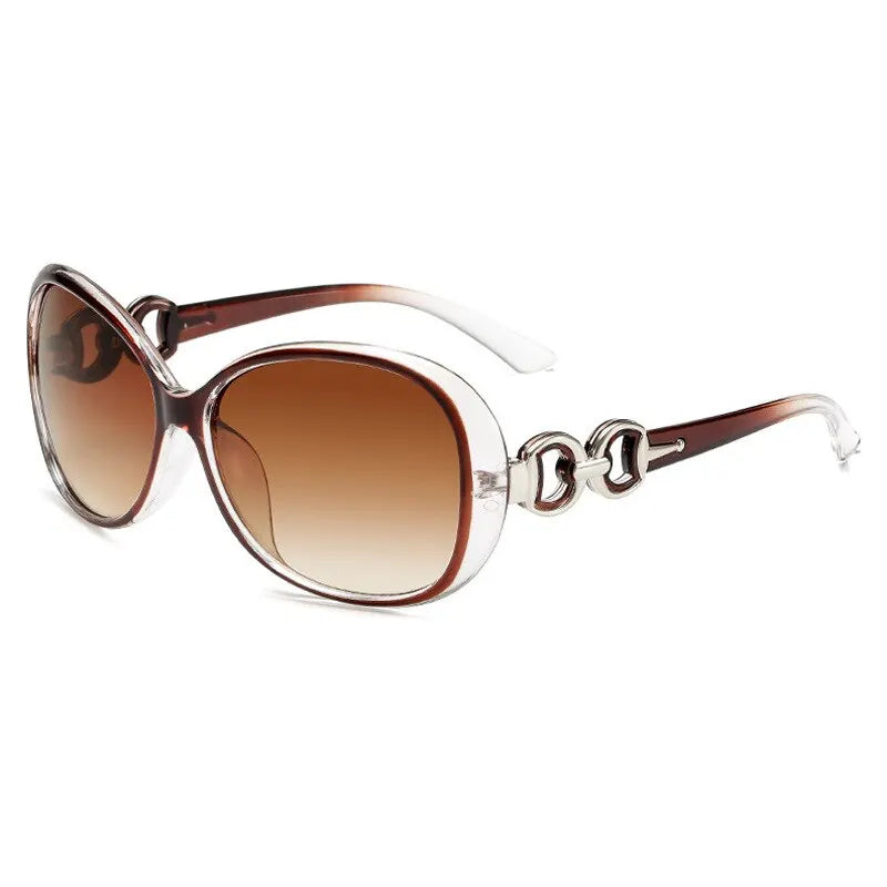 Women's Oval Gradient Sunglasses – Large Frame UV400 Street Style