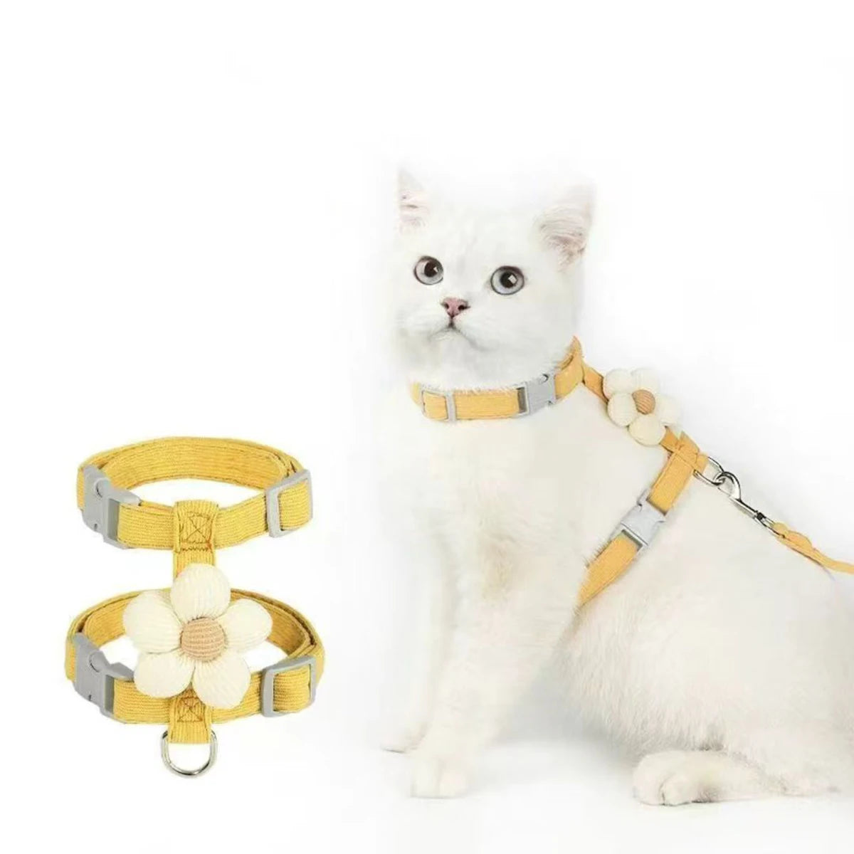 Cute Cat Harness & Leash Set – Adjustable Breathable Escape-Proof Vest